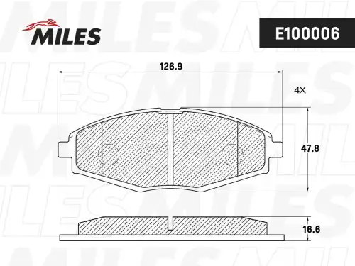 Тормозные колодки дисковые передняя ось MILES E100006