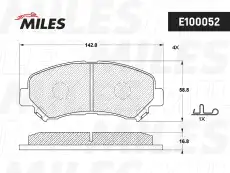 Тормозные колодки дисковые передняя ось MILES E100052