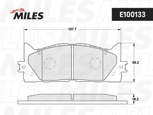 Тормозные колодки дисковые передняя ось MILES E100133