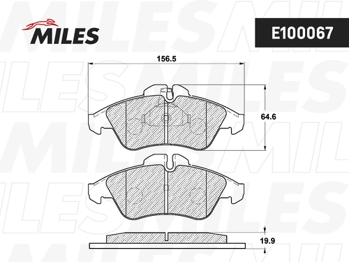 Тормозные колодки дисковые передняя ось MILES E100067
