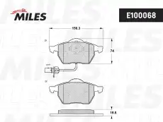 Тормозные колодки дисковые передняя ось MILES E100068