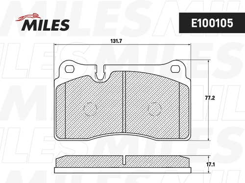 Тормозные колодки дисковые передняя ось MILES E100105