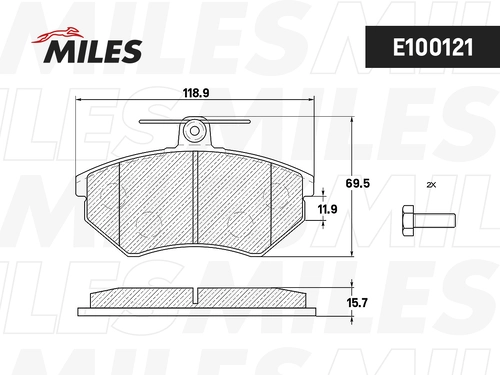 Тормозные колодки дисковые передняя ось MILES E100121