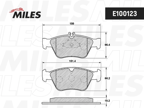 Тормозные колодки дисковые передняя ось MILES E100123