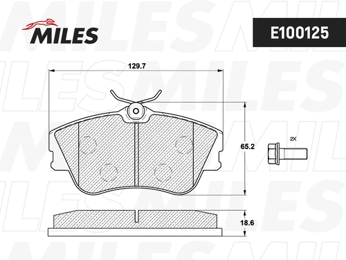 Тормозные колодки дисковые передняя ось MILES E100125