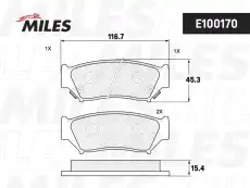 Тормозные колодки дисковые передняя ось MILES E100170