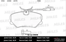 Тормозные колодки дисковые передняя ось MILES E100128