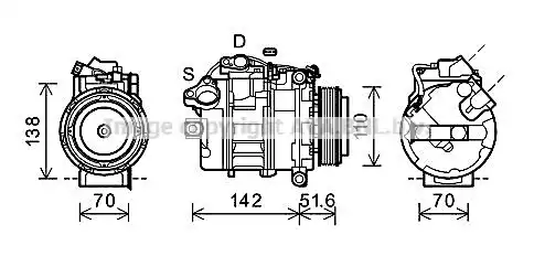 компрессор кондиционера BMW E60 2.53.0i 03) BWAK427 AVA