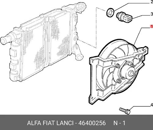 Вентилятор радиатора 46400256 ALFA ROMEO