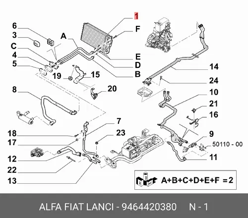 Радиатор печки ALFA ROMEO 9464420380