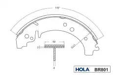 Тормозные колодки барабанные HOLA BR801