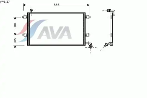 Радиатор кондиционера (конденсатор) AVA VW5137
