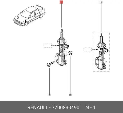 Аморт пер Лаг 7700830490 RENAULT