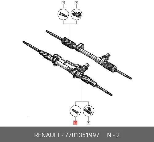 Рулевая рейка RENAULT 7701351997