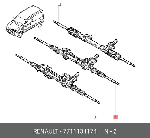 Рулевая рейка RENAULT 7711134174