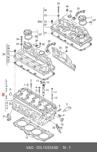 ГБЦ 03L103265D VAG