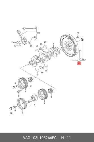 03L105266EC МАХОВИК VAG