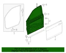 67050T2AA90ZZ PANEL COMP L FR DOOR HONDA