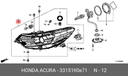 Фара HONDA 33151TL0E71