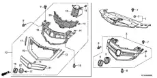 Решетка радиатора HONDA 75100STXA01ZG