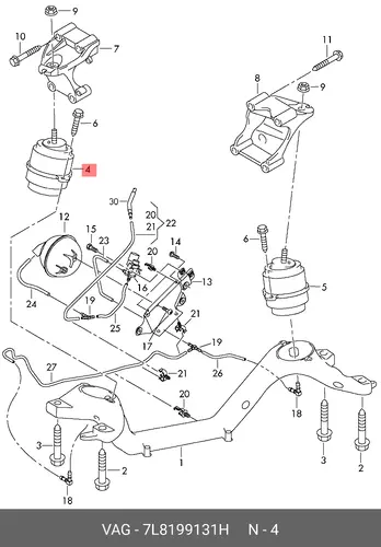 Подшипник двигателя 7L8199131H VAG