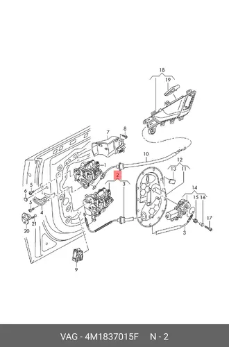  (AUDI), Замок двери 4M1837015F VAG