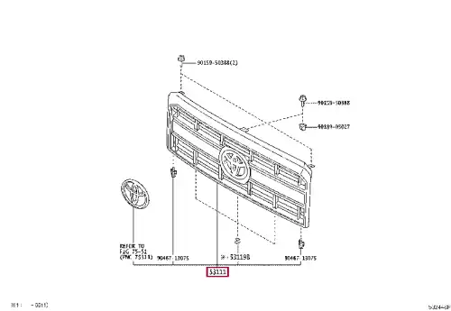 Решетка радиатора TOYOTA / LEXUS 53101-60450