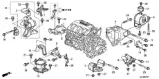 Подушка крепления двигателя HONDA 50820SJCA01