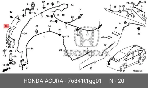 БАК, ОМЫВАТЕЛЬ 4 8L 76841T1GG01 HONDA