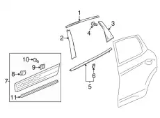 МОЛДИНГ В СБОРЕ, ЛЕВ ЗАДН ДВЕРЬ 72950TP6A01 HONDA