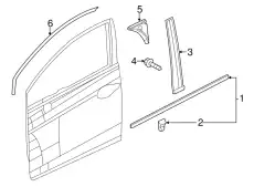 МОЛДИНГ В СБОРЕ, ЛЕВ ПЕРЕДН ДВЕРЬ 72450TR0A01 HONDA
