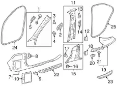 Уплотнитель двери MB 213 697 00 51 9G44