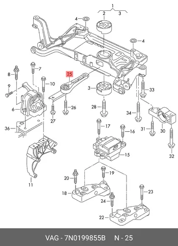 Подушка крепления двигателя VAG 7N0199855B