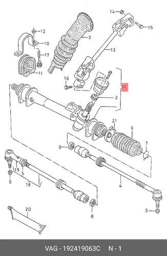 Рулевая рейка VAG 192419063C