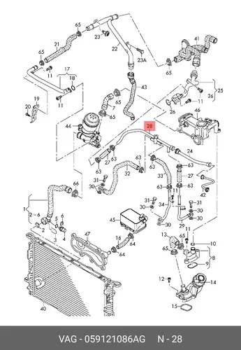  (AUDI), ШЛАНГ СИСТ 059121086AG VAG