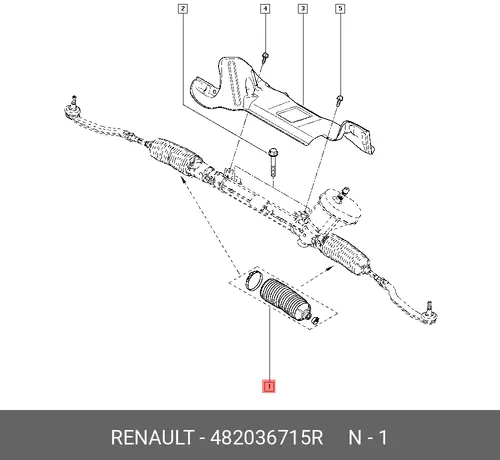 ЧЕХОЛ РУЛЕВОЙ ТЯГИ (РЕЗ) 482036715R RENAULT