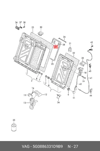  5G0886331D 9B9 НАКЛАДКА VAG