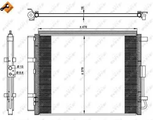 Радиатор кондиционера (конденсатор) NRF 350230