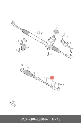 Рулевая тяга VAG 6R0423804A