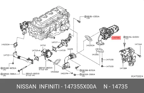 РАДИАТОР КЛАПАНА ВЫХ 147355X00A NISSAN