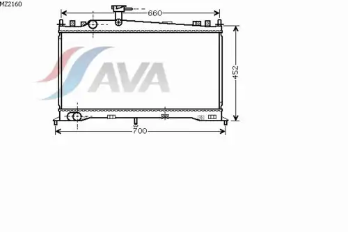 Радиатор системы охлаждения двигателя AVA MZ2160