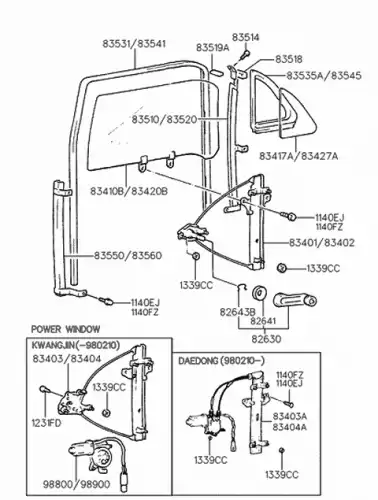 window lifter 83402-29031 HYUNDAI