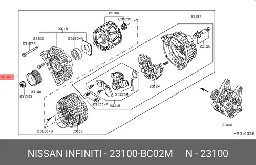 Генератор NISSAN 23100-BC02M