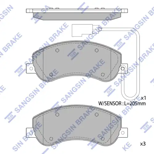 Тормозные колодки дисковые передняя ось SANGSIN SP1675