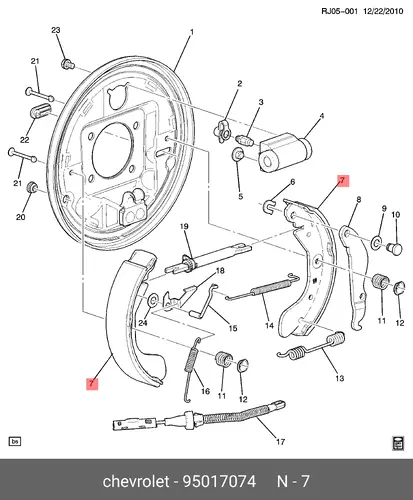 Тормозные колодки барабанные DAEWOO 95017074