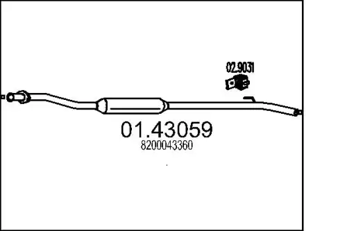 Резонатор RENAULT Sуmbol 8200043360 0143059 MTS