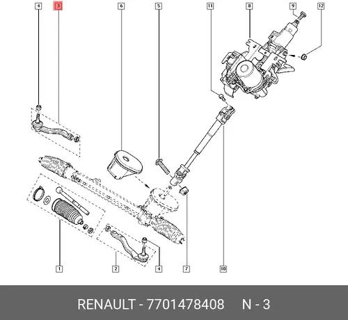 Рулевой наконечник RENAULT 7701478408