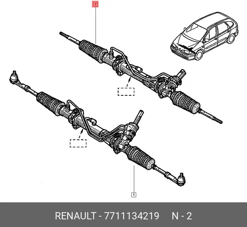 Рулевая рейка RENAULT 7711134219