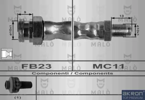8401, ШЛАНГ ТОРМОЗНОЙ MALO, ИТАЛИЯ