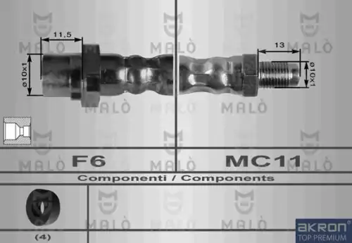 Шланг тормозной 8911 MALO